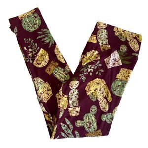 Lularoe OS‎ Leggings PLANT CACTUS SUCCULENT PRINT One Size